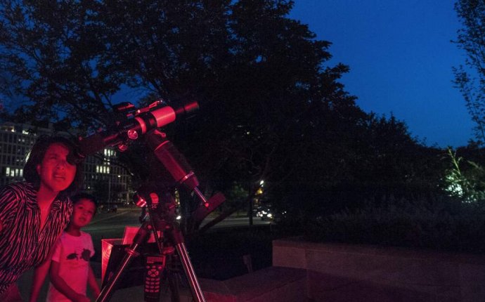 A mother and son use a