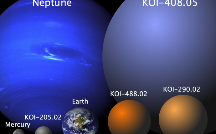 The sizes of the four new